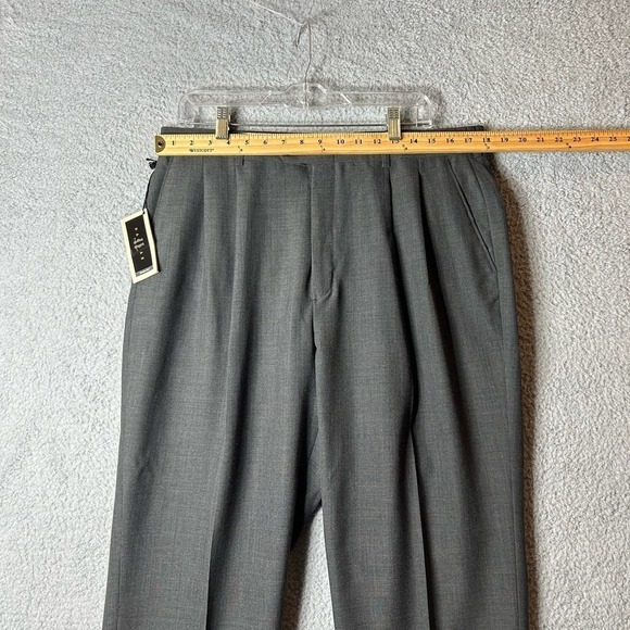 Haggar Black Label Wool Pants Men 36x30 Gray Wrinkle-Free Cuffed Career Work NEW - Picture 5 of 11